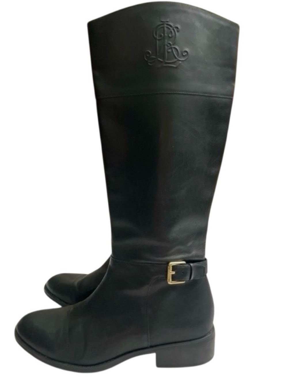 Lauren Ralph Lauren Madisen Riding Boots In Black Leather Size 9B - Picture 4 of 9